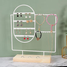 Load image into Gallery viewer, Stand Jewelry Display Organizer Earrings Pendants Bracelets Jewelry Holder With Wooden Base Earrings Storage Rack Metal Jewelry Storage Stand Necklace Rack Ornaments Display Stand Shopping Earring Stand
