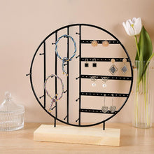 Load image into Gallery viewer, Stand Jewelry Display Organizer Earrings Pendants Bracelets Jewelry Holder With Wooden Base Earrings Storage Rack Metal Jewelry Storage Stand Necklace Rack Ornaments Display Stand Shopping Earring Stand

