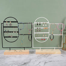 Load image into Gallery viewer, Stand Jewelry Display Organizer Earrings Pendants Bracelets Jewelry Holder With Wooden Base Earrings Storage Rack Metal Jewelry Storage Stand Necklace Rack Ornaments Display Stand Shopping Earring Stand
