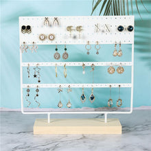 Load image into Gallery viewer, Stand Jewelry Display Organizer Earrings Pendants Bracelets Jewelry Holder With Wooden Base Earrings Storage Rack Metal Jewelry Storage Stand Necklace Rack Ornaments Display Stand Shopping Earring Stand
