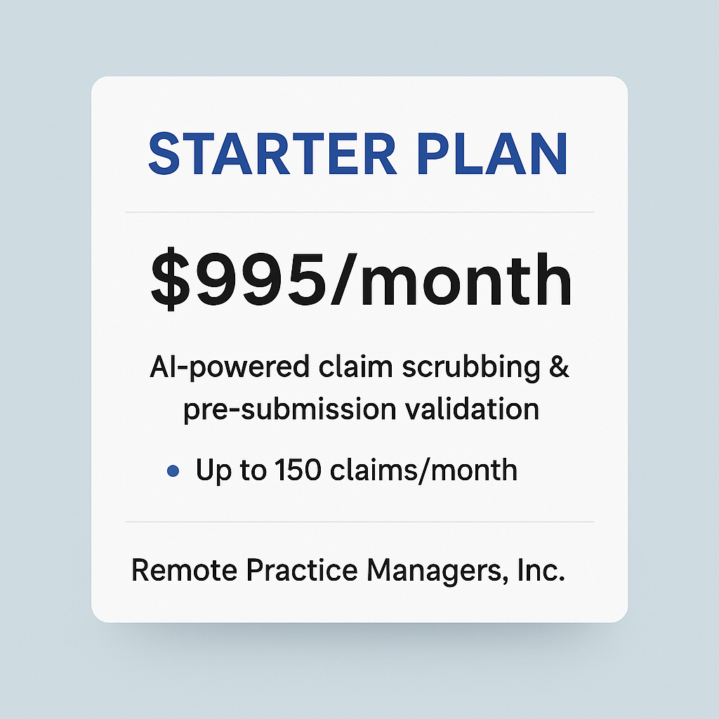 AI-Driven Revenue Cycle Management (RCM) Subscription Plans - Starter Plan – $995/month