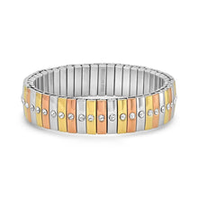 Load image into Gallery viewer, Steel by Design Stainless Tri-Color Stretch Bracelet
