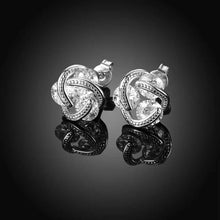 Load image into Gallery viewer, Sterling Silver Floating Stones Caged Earrings with Swarovski Crystals

