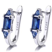 Load image into Gallery viewer, Sterling Silver Huggie with Swarovski Crystals
