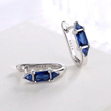 Load image into Gallery viewer, Sterling Silver Huggie with Swarovski Crystals
