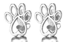 Load image into Gallery viewer, Sterling Silver Paw Stud Earrings
