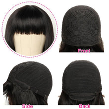 Load image into Gallery viewer, Straight Bob Human Hair Wigs With Bangs Short Brazilian Human Hair Bob Wigs For Woman No Lace Full Machine Made Human Hair Wigs For Black Women Gifts for Girlfriends
