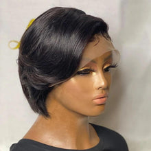 Load image into Gallery viewer, Straight Pixie Cut Wig Side Part Lace Front Human Hair Wigs Pre-plucked for Black Women Brazilian Bob Wig Transparent Lace Wigs Human Hair Wigs For Black Women Gifts for Girlfriends
