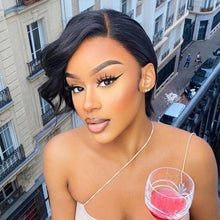 Load image into Gallery viewer, Straight Pixie Cut Wig Side Part Lace Front Human Hair Wigs Pre-plucked for Black Women Brazilian Bob Wig Transparent Lace Wigs Human Hair Wigs For Black Women Gifts for Girlfriends
