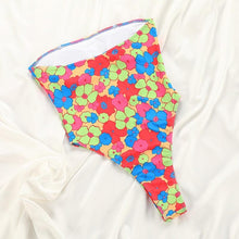 Load image into Gallery viewer, String Bikini Swimsuit Floral Print Swimwear Women Bathing Suit High Waist Bikini Set Beachwear Women's Floral Printed Swimsuit Knotted String Triangle Bikini Tie Side High Cut Cheeky Bikini Set
