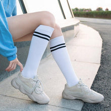 Load image into Gallery viewer, Striped Long Warm Thigh High Stockings Women's Casual Tube Thigh High Socks for School Over Knee High Socks for girls
