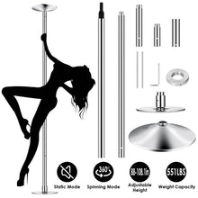 Load image into Gallery viewer, Stripper Dance Pole 45mm Spinning Static Dancing Pole
