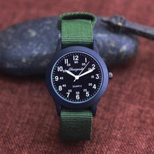 Load image into Gallery viewer, Students Learning Time Quartz Watches Girls Water Resistant Gifts Clock Kids Canvas Fashion Wristwatches Dark Watches For Men Waterproof  Field Outdoor Sport Mens Wristwatch With Nylon Band
