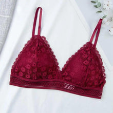 Load image into Gallery viewer, Stunning Hot Look Women's Lace Bra No Steel Ring Beauty Back comfor Wrapped Chest Comfortable Daisy Brassiere Stretch Triangle Cup Padded Underwear 1/2Pcs
