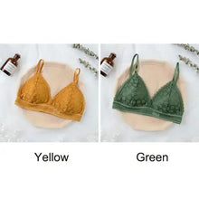 Load image into Gallery viewer, Stunning Hot Look Women's Lace Bra No Steel Ring Beauty Back comfor Wrapped Chest Comfortable Daisy Brassiere Stretch Triangle Cup Padded Underwear 1/2Pcs
