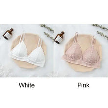 Load image into Gallery viewer, Stunning Hot Look Women's Lace Bra No Steel Ring Beauty Back comfor Wrapped Chest Comfortable Daisy Brassiere Stretch Triangle Cup Padded Underwear 1/2Pcs
