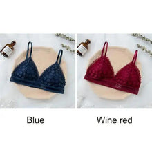 Load image into Gallery viewer, Stunning Hot Look Women's Lace Bra No Steel Ring Beauty Back comfor Wrapped Chest Comfortable Daisy Brassiere Stretch Triangle Cup Padded Underwear 1/2Pcs

