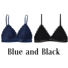 Load image into Gallery viewer, Stunning Women's French Style Lace Bra Girls Triangle Cup Lingerie With Deep V Wireless Underwear Soft Thin Seamless Bra
