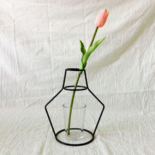 Load image into Gallery viewer, Style Retro Line Flowers Vase Frame Nordic Style Wall Hanging Metal Holder Modern Solid Home Decor Modern Rose Frame Clear Vase Planter Flower Holder Decorations for Wedding Living Room, Office Party
