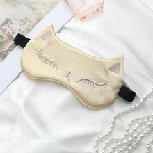 Load image into Gallery viewer, Stylish Cat Eye And Ear Design Pure Silk Double-side Shading Eyeshade Sleeping Eye Mask Blindfolds Eyeshade Health Sleep Shield Light

