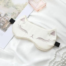 Load image into Gallery viewer, Stylish Cat Eye And Ear Design Pure Silk Double-side Shading Eyeshade Sleeping Eye Mask Blindfolds Eyeshade Health Sleep Shield Light
