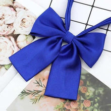 Load image into Gallery viewer, Stylish Colorful Women‘s Shirts Bowtie Ladies Girl School Wedding Party Bowtie For Women  Adjustable Pre-tied Solid Color Handmade Bowties for Women
