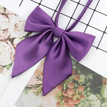 Load image into Gallery viewer, Stylish Colorful Women‘s Shirts Bowtie Ladies Girl School Wedding Party Bowtie For Women  Adjustable Pre-tied Solid Color Handmade Bowties for Women
