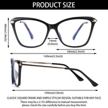 Load image into Gallery viewer, Stylish Eyeglasses Glasses Clear Lens  Blue Light Blocking Glasses Women Men Fashion Cat Eye Glasses Computer Gaming Eyeglasses Eye Protection Eyewear
