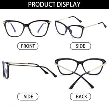 Load image into Gallery viewer, Stylish Eyeglasses Glasses Clear Lens  Blue Light Blocking Glasses Women Men Fashion Cat Eye Glasses Computer Gaming Eyeglasses Eye Protection Eyewear
