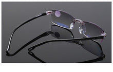 Load image into Gallery viewer, Stylish Fashionable  Blue Light Blocking Rimless Reading Glasses Women Men Simple Modern Square Frameless Diopters Glasses Frameless Reading Glasses Blue Light Blocking Rimless Computer Reader Lightweight Anti Glare Filter Eyeglasses
