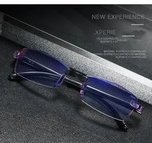 Load image into Gallery viewer, Stylish Fashionable  Blue Light Blocking Rimless Reading Glasses Women Men Simple Modern Square Frameless Diopters Glasses Frameless Reading Glasses Blue Light Blocking Rimless Computer Reader Lightweight Anti Glare Filter Eyeglasses
