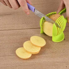 Load image into Gallery viewer, Stylish Handheld Kitchenware Tomato Slicer Bread Clip Fruit and Vegetable Cutter Potato Creative Gadget Kitchen Accessories

