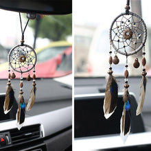 Load image into Gallery viewer, Stylish Hangings Dream Catcher Interior Rear-view Mirror Hanging Decor Car Pendant Grids Nature Feather Wind Chimes Round Ring Circle Handmade Home Decorations Handcrafts Car Charms Pendant Accessories
