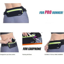 Load image into Gallery viewer, Stylish Hidden Waist Bag Sports Phone Men's Belt Bag Ultra-Thin Waterproof Mini Fanny Pack Black Reflective Runners Belt Jogging Pocket Belt
