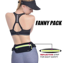 Load image into Gallery viewer, Stylish Hidden Waist Bag Sports Phone Men's Belt Bag Ultra-Thin Waterproof Mini Fanny Pack Black Reflective Runners Belt Jogging Pocket Belt
