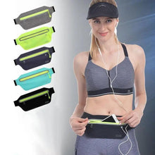 Load image into Gallery viewer, Stylish Hidden Waist Bag Sports Phone Men's Belt Bag Ultra-Thin Waterproof Mini Fanny Pack Black Reflective Runners Belt Jogging Pocket Belt
