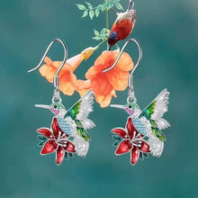 Load image into Gallery viewer, Stylish Hummingbird and Saffron Earrings
