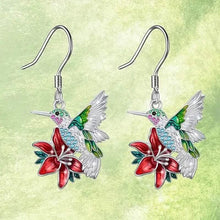 Load image into Gallery viewer, Stylish Hummingbird and Saffron Earrings
