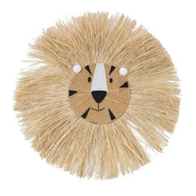 Load image into Gallery viewer, Stylish Interior Hand Woven Cartoon Lion Hanging Decorations Cotton Thread Weaving Animal Head Ornament Children room Wall Hanging
