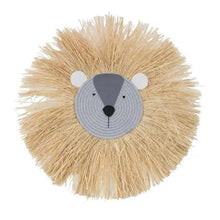 Load image into Gallery viewer, Stylish Interior Hand Woven Cartoon Lion Hanging Decorations Cotton Thread Weaving Animal Head Ornament Children room Wall Hanging
