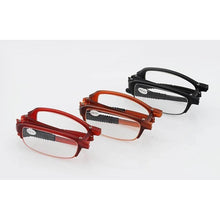Load image into Gallery viewer, Stylish  Plastic Folding Reading Glasses For Women And  Men Frame Foldable Compact Folding Reading Glasses Women Men Blue Light Blocking Spring Hinge Readers Computer Slim Pocket Eyeglasses
