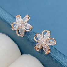 Load image into Gallery viewer, Stylish Zirconia Petal Flower Stud Earrings
