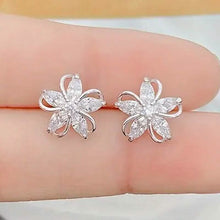 Load image into Gallery viewer, Stylish Zirconia Petal Flower Stud Earrings
