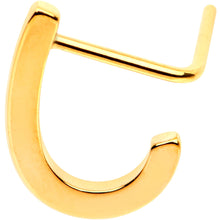 Load image into Gallery viewer, 20G Gold Tone Faux Hoop L Shaped Nose Ring
