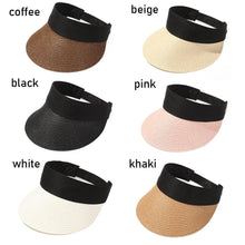 Load image into Gallery viewer, Summer Adjustable Empty Top Hat Portable Foldable Women's Beach Hat Wide Brim Women Sun Hat Fashion Casual Comfortable Cap Visors For Outdoor Activities
