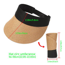Load image into Gallery viewer, Summer Adjustable Empty Top Hat Portable Foldable Women's Beach Hat Wide Brim Women Sun Hat Fashion Casual Comfortable Cap Visors For Outdoor Activities
