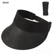 Load image into Gallery viewer, Summer Adjustable Empty Top Hat Portable Foldable Women's Beach Hat Wide Brim Women Sun Hat Fashion Casual Comfortable Cap Visors For Outdoor Activities
