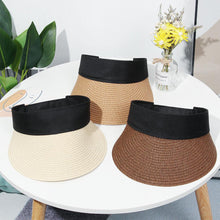 Load image into Gallery viewer, Summer Adjustable Empty Top Hat Portable Foldable Women's Beach Hat Wide Brim Women Sun Hat Fashion Casual Comfortable Cap Visors For Outdoor Activities
