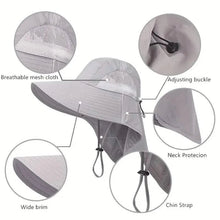 Load image into Gallery viewer, Summer Beach Neck Sunscreen Hat
