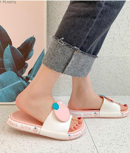 Load image into Gallery viewer, Summer Beach Slides Women Men Casual Slippers Fruits Thick Soled Sandals Girls Bathroom Shoes Girls Water Shoes Cute Lightweight Fruit Slippers Beach Pool Indoor Outdoor Flip Flops
